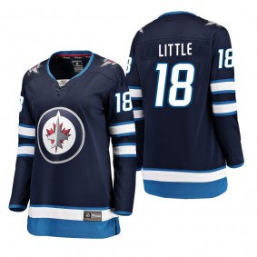 Women's Bryan Little #18 Winnipeg Jets Home Breakaway Player Navy Bargain Jersey