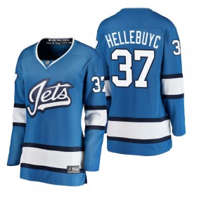 Women's Connor Hellebuyck #37 Winnipeg Jets 2018-19 Alternate Fanatics Branded Breakaway Blue Bargain Jersey