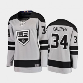 2020-21 Women's Los Angeles Kings Arthur Kaliyev #34 Alternate Breakaway Player Jersey - Gray