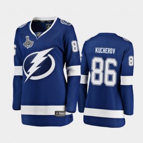 Women's Tampa Bay Lightning Nikita Kucherov #86 2020 Stanley Cup Champions Home Breakaway Player Jersey - Blue