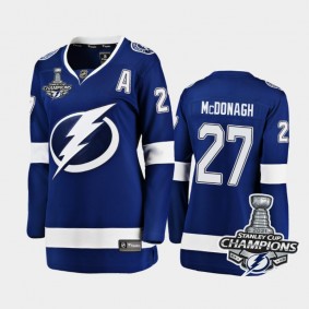 Women Tampa Bay Lightning Ryan McDonagh #27 2021 Stanley Cup Champions Home Jersey - Blue