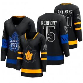 Women Toronto Maple Leafs Alexander Kerfoot #15 Drew house 2022 Alternate Premier Jersey Black