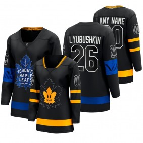 2022 Ilya Lyubushkin Maple Leafs Black Jersey Women