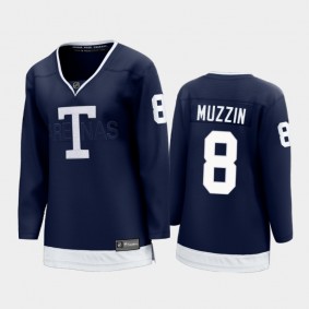 Women Toronto Maple Leafs Jake Muzzin #8 Heritage Classic 2022 Jersey Navy