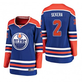 Women's Andrej Sekera #2 Edmonton Oilers 2019 Alternate Breakaway Player Fanatics Branded Royal Bargain Jersey