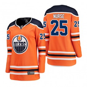 Women's Darnell Nurse #25 Edmonton Oilers Home Breakaway Player Orange Bargain Jersey