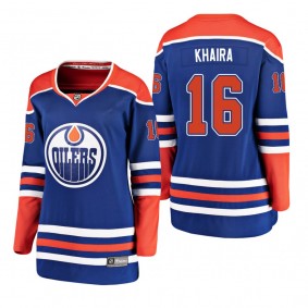 Women's Jujhar Khaira #16 Edmonton Oilers 2019 Alternate Breakaway Player Fanatics Branded Royal Bargain Jersey
