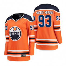 Women's Ryan Nugent-Hopkins #93 Edmonton Oilers Home Breakaway Player Orange Bargain Jersey