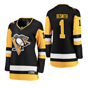 Women's Casey DeSmith #1 Pittsburgh Penguins Home Breakaway Player Black Bargain Jersey
