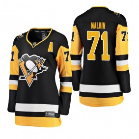 Women's Evgeni Malkin #71 Pittsburgh Penguins Home Breakaway Player Black Bargain Jersey