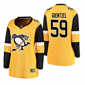 Women's Jake Guentzel #59 Pittsburgh Penguins 2019 Alternate Breakaway Player Gold Bargain Jersey