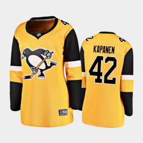 2020-21 Women's Pittsburgh Penguins Kasperi Kapanen #42 Alternate Breakaway Player Jersey - Gold