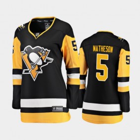 2020-21 Women's Pittsburgh Penguins Mike Matheson #5 Home Breakaway Player Jersey - Black