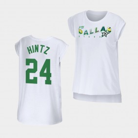 Dallas Stars WEAR by Erin Andrews Roope Hintz Women Greetings From Sleeveless White T-Shirt