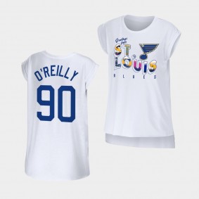 Ryan O'Reilly #90 St. Louis Blues T-Shirt Women WEAR by Erin Andrews Greetings From Sleeveless White Tee