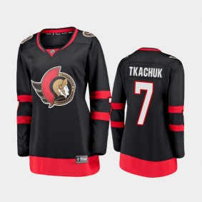 2020-21 Women's Ottawa Senators Brady Tkachuk #7 Home Premier Jersey - Black