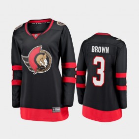 2020-21 Women's Ottawa Senators Josh Brown #3 Home Breakaway Player Jersey - Black