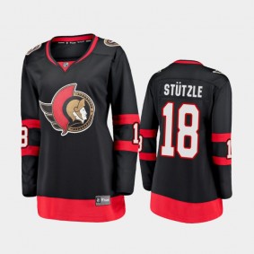 2021 Women Ottawa Senators Tim Stutzle #18 Home Jersey - Black