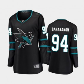 2021 Women San Jose Sharks Alexander Barabanov #94 Alternate Jersey - Black