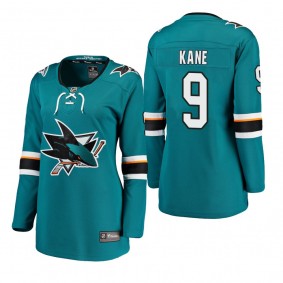 Women's Evander Kane #9 San Jose Sharks Home Breakaway Player Teal Bargain Jersey