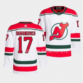 Yegor Sharangovich New Jersey Devils 2022-23 Heritage White #17 Primegreen Authentic Pro Jersey Men's