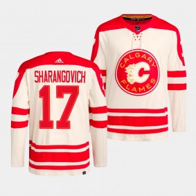 Yegor Sharangovich Calgary Flames 2023 NHL Heritage Classic Cream #17 Primegreen Authentic Player Jersey Men's