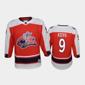 Youth Columbus Blue Jackets Mikko Koivu #9 Reverse Retro 2020-21 Special Edition Replica Red Jersey