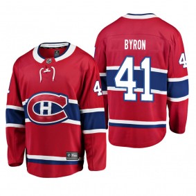 Youth Montreal Canadiens Paul Byron #41 Home Low-Priced Breakaway Player Red Jersey