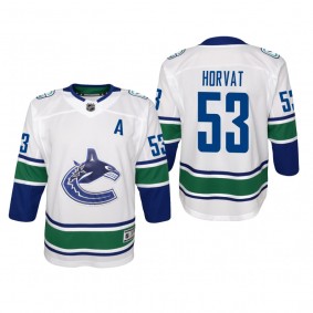 Youth Vancouver Canucks Bo Horvat #53 Away Premier White Jersey