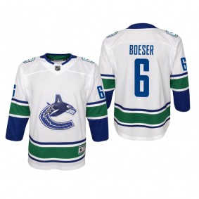 Youth Vancouver Canucks Brock Boeser #6 Away Premier White Jersey
