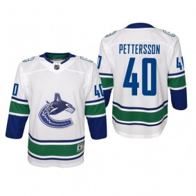 Youth Vancouver Canucks Elias Pettersson #40 Away Premier White Jersey