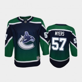 Youth Vancouver Canucks Tyler Myers #57 Reverse Retro 2020-21 Special Edition Replica Green Jersey
