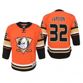 Youth Anaheim Ducks Jacob Larsson #32 Alternate 2019-20 Premier Fanatics Orange Jersey