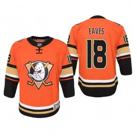 Youth Anaheim Ducks Patrick Eaves #18 Alternate 2019-20 Premier Fanatics Orange Jersey