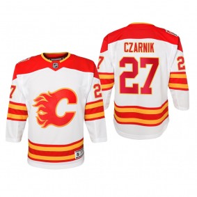 Youth Calgary Flames Austin Czarnik #27 2019 Heritage Classic Premier White Jersey