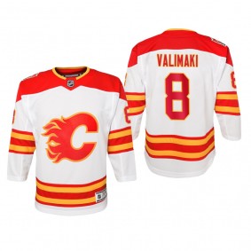 Youth Calgary Flames Juuso Valimaki #8 2019 Heritage Classic Premier White Jersey