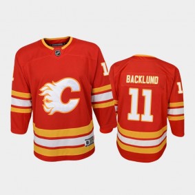 Youth Calgary Flames Mikael Backlund #11 Home 2020-21 Premier Red Jersey