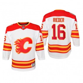 Youth Calgary Flames Tobias Rieder #16 2019 Heritage Classic Premier White Jersey