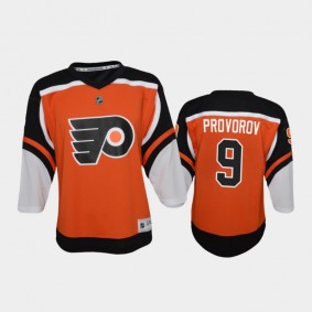 Youth Philadelphia Flyers Ivan Provorov #9 Reverse Retro 2020-21 Replica Orange Jersey