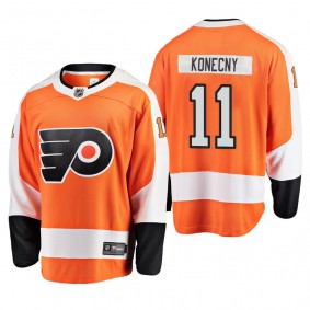 Youth Philadelphia Flyers Travis Konecny #11 Home Low-Priced Breakaway Player Orange Jersey