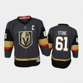 Youth Vegas Golden Knights Mark Stone #61 Home 2021 Captain Black Jersey