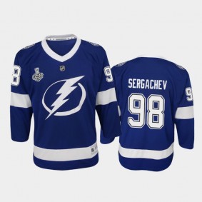 Youth Lightning Mikhail Sergachev #98 2020 Stanley Cup Final Home Replica Player Blue Jersey