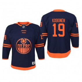 Youth Edmonton Oilers Mikko Koskinen #19 Alternate Premier Navy Jersey