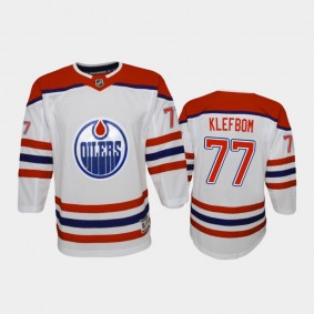 Youth Edmonton Oilers Oscar Klefbom #77 Reverse Retro 2020-21 Replica White Jersey
