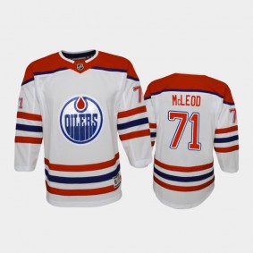 Youth Edmonton Oilers Ryan McLeod #71 Reverse Retro 2021 White Jersey