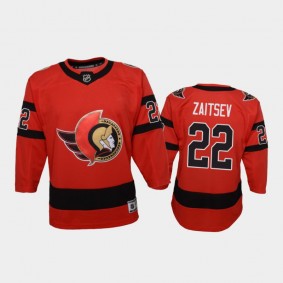 Youth Ottawa Senators Nikita Zaitsev #22 Reverse Retro 2020-21 Replica Red Jersey