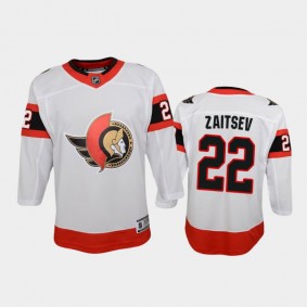 Youth Ottawa Senators Nikita Zaitsev #22 Away 2021 White Jersey