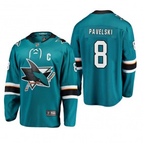 Youth San Jose Sharks Joe Pavelski #8 Home Low-Priced Breakaway Player Teal Jersey