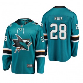 Youth San Jose Sharks Timo Meier #28 Home Low-Priced Breakaway Player Teal Jersey