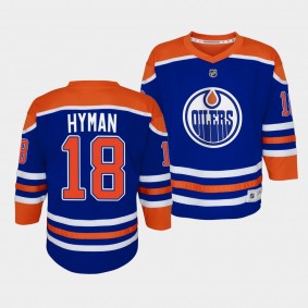 Zach Hyman Edmonton Oilers Youth Jersey 2022-23 Home Royal Replica Player Jersey